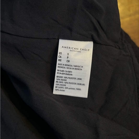 American Eagle floral dress vneck ruffle collar gray purple cottage Small NW/OT - Picture 4 of 5